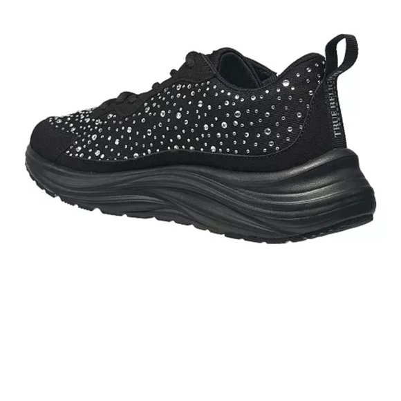 ❤️New True Religion Black Sneakers with Silver Rhinestones - Picture 2 of 6